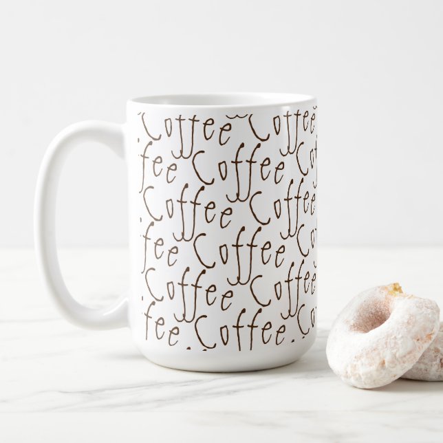 Mug Coffee Café Plaisir Citation Texte Brown (Avec donut)