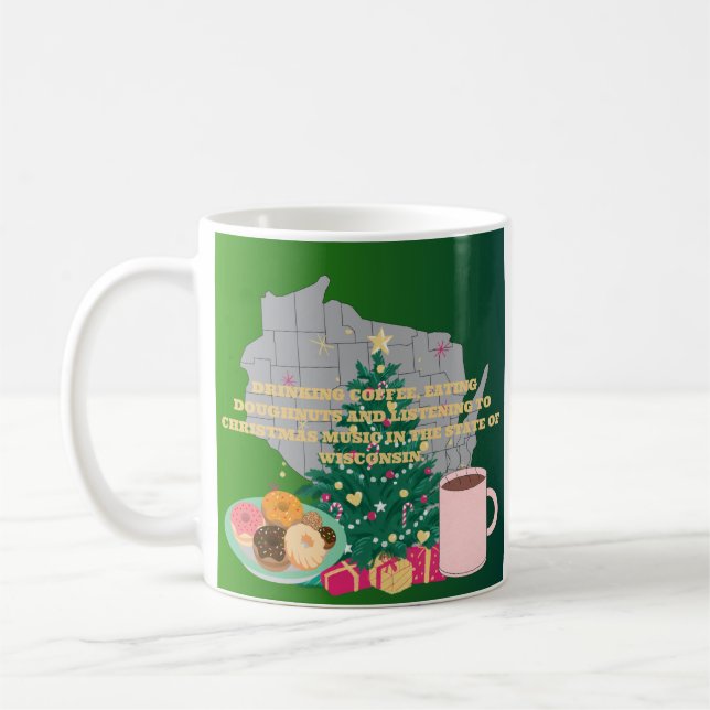 Mug Coffee, Donuts and Christmas Music in Wisconsin  (Gauche)