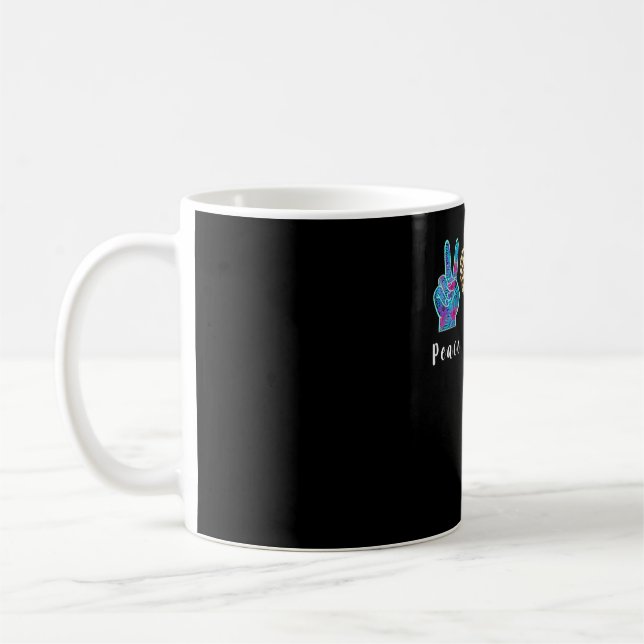 Mug Coffee Love Peace Leopard Heart Programme Code Caf (Gauche)