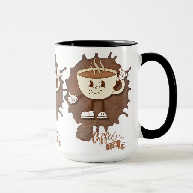 Mug **Coffee Time – Cute Smiling Cup Steam  (Droite)