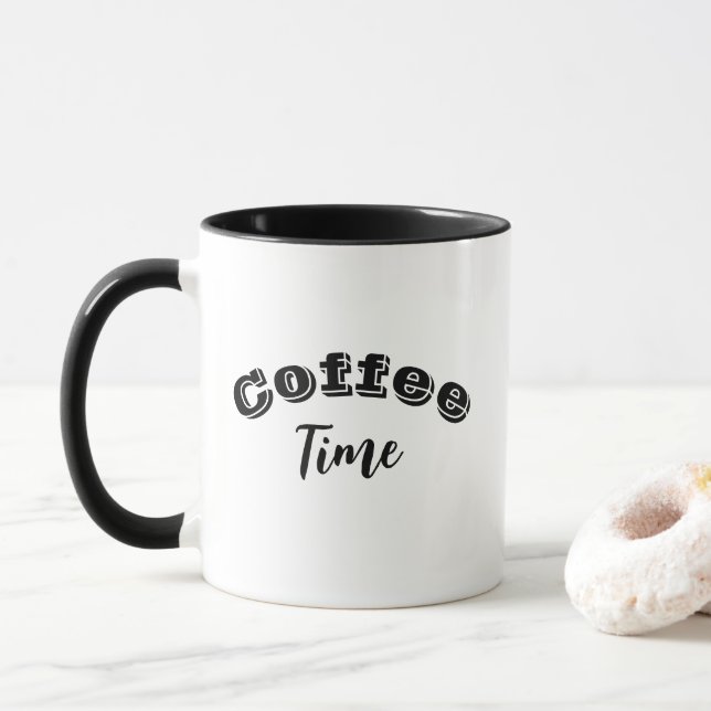 Mug « Coffee Time » – Typographie pour les amateur (Avec donut)
