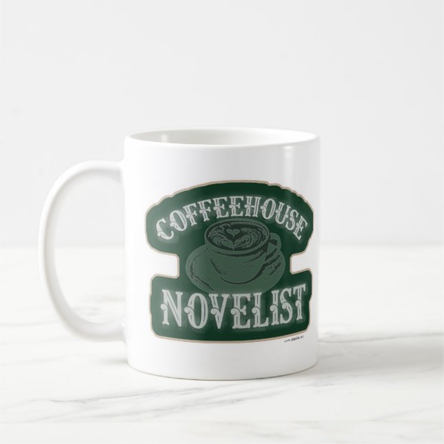 Mug Coffeehouse Novelist Encouragement Auteur Logo (Gauche)
