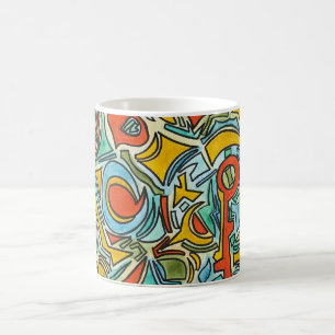 Mug Coffre au trésor - Art abstrait peint à la main
