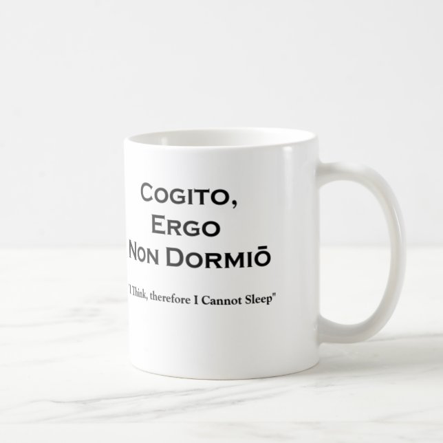 Mug Cogito Ergo Sum et le corollaire inévitable (Droite)