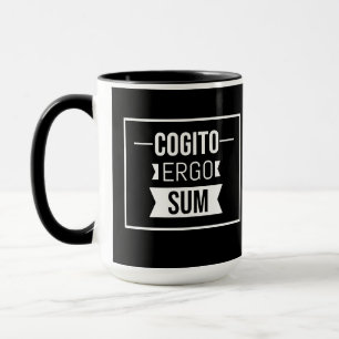 Mug Cogito ergo sum - Latin phrase -noir