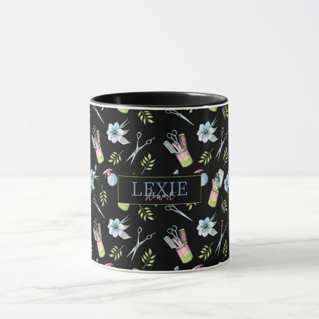 Mug Coiffeur, Coiffeuse Salon de Beauté Personnalisé (Centre)