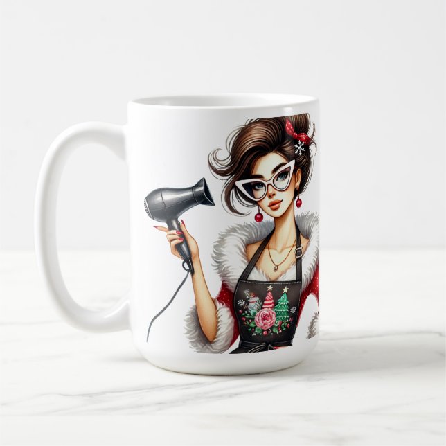 Mug Coiffeur de Noël personnalisé (Gauche)