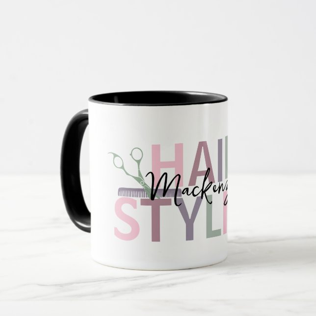 Mug Coiffeur personnalisé (Devant gauche)