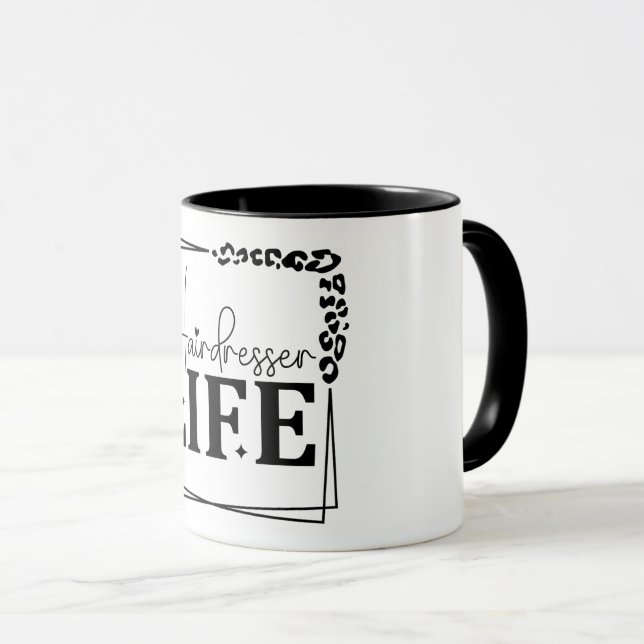 Mug Coiffeur Vie Minimaliste Coiffeur (Devant droit)