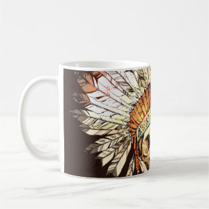 Mug Coiffure Amérindienne Tirée À La Main Avec H