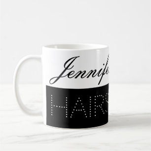 Mug coiffure professionnelle noire et blanche mignonne