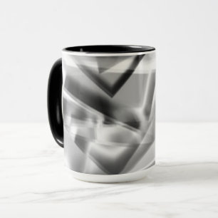 Mug Coin de morceaux carrés d'acrylique, gris à blanc
