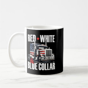 Mug Col Bleu Blanc Et Rouge Patriote Camionneur Usa