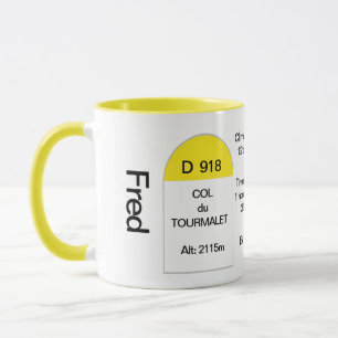Mug Col du tourmalet, marqueur routier français, VTT