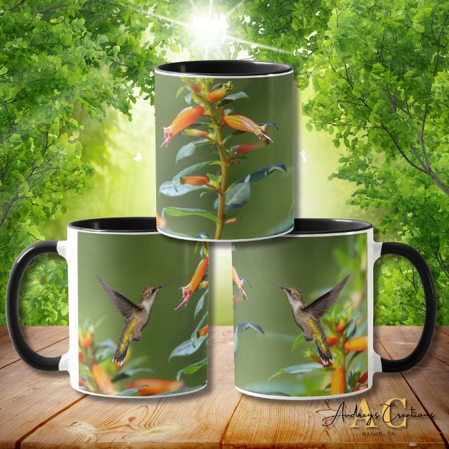 Mug Colibri à gorge rubis "dans Cuphea" (Créateur téléchargé)