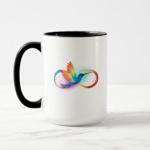 Mug Colibri arc-en-ciel avec symbole d'infini