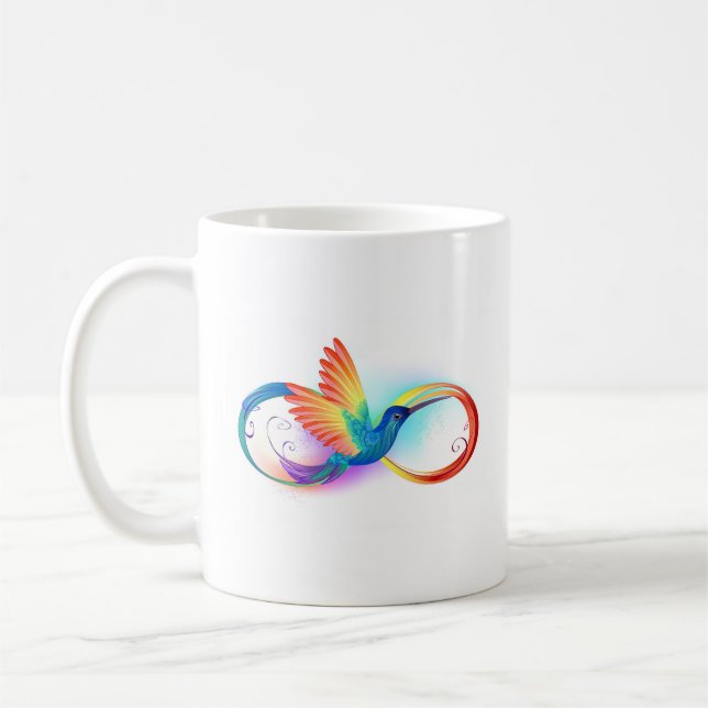 Mug Colibri arc-en-ciel avec symbole Infinity (Gauche)