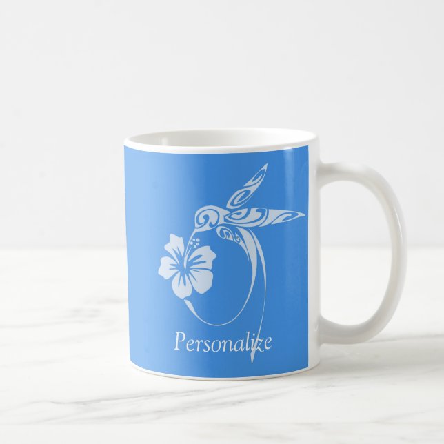 Mug Colibri bleu & blanc simple et élégant (Droite)