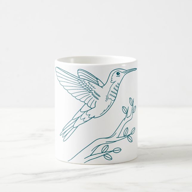 Mug Colibri dessiné à la main - Boug de café (Centre)
