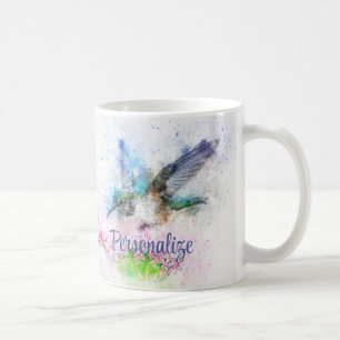 Mug Colibri Elegant Bleu Violet Personnalisé