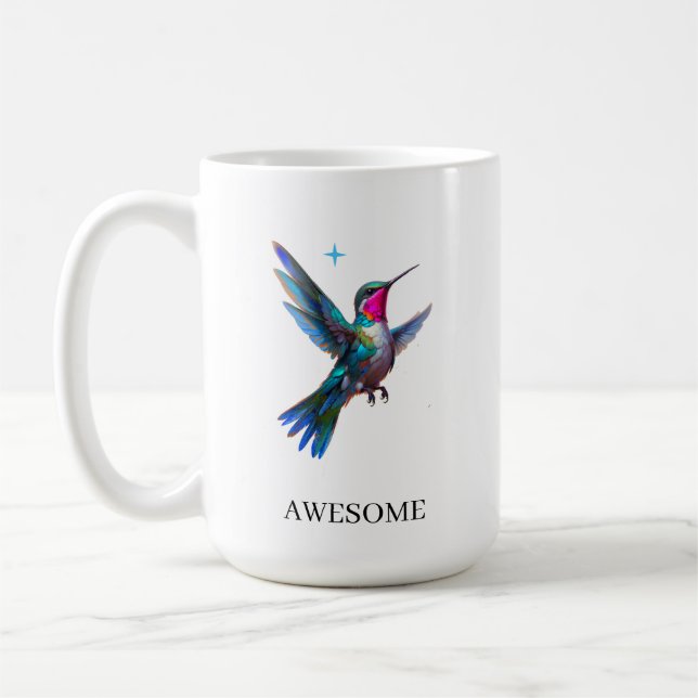 Mug Colibri élégant sur fond blanc (Gauche)