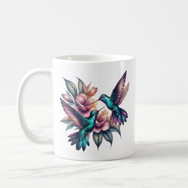 Mug Colibri et fleur Classic Céramique (Gauche)