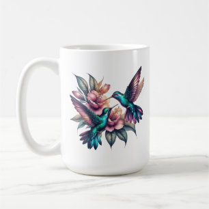 Mug Colibri et fleur Grande céramique classique