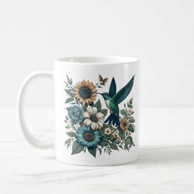 Mug Colibri Et Fleurs (Gauche)