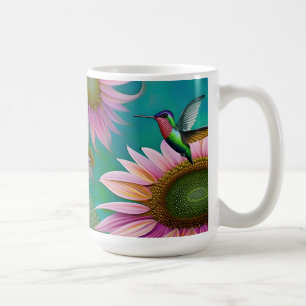 Mug Colibri et tournesol rose