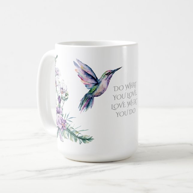 Mug Colibri floral aquarelle (Devant gauche)