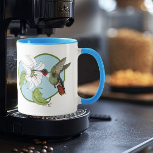 Mug Colibri Lily Blue Art Nouveau