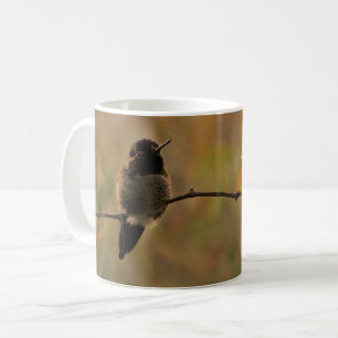 Mug Colibri Sur Branche Couleurs Chaleureuses Jaunes V