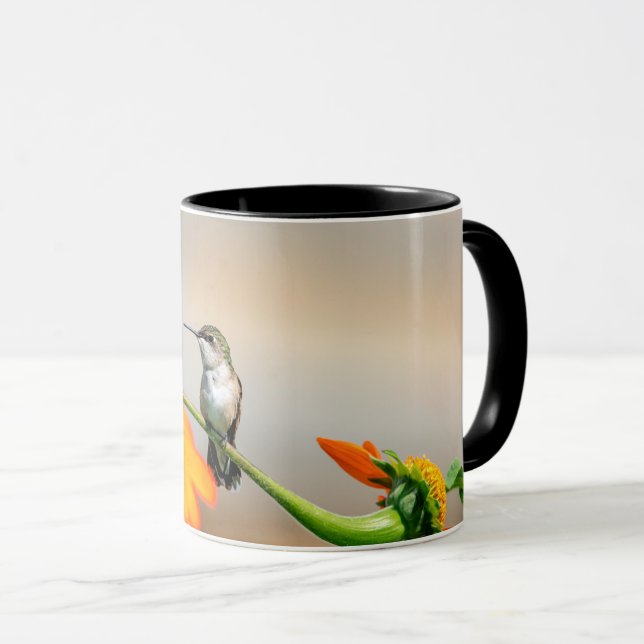 Mug Colibri sur un plante à fleurs (Devant droit)