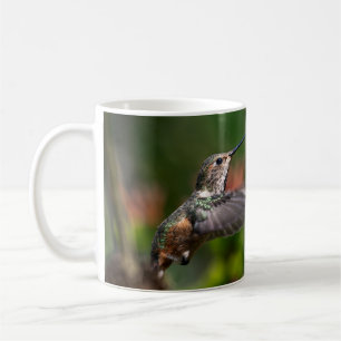 Mug Colibri survolant avec des fleurs - Photo de la fa