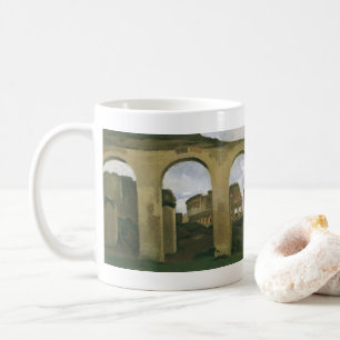 Mug Colisée vu à travers les arcades à Rome, Italie