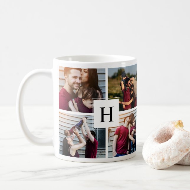 Mug Collage 5-Photo moderne (Avec donut)