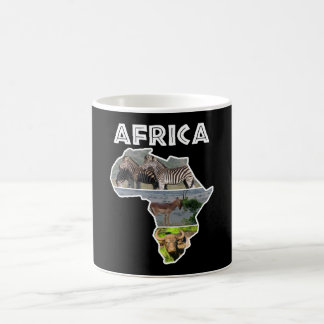 Mug Collage blanc du continent africain de la faune