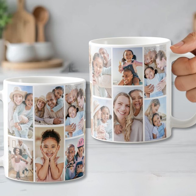 Mug Collage de 14 photos simple personnalisé (Personalized Simple 14 Photo Collage Coffee Mug )