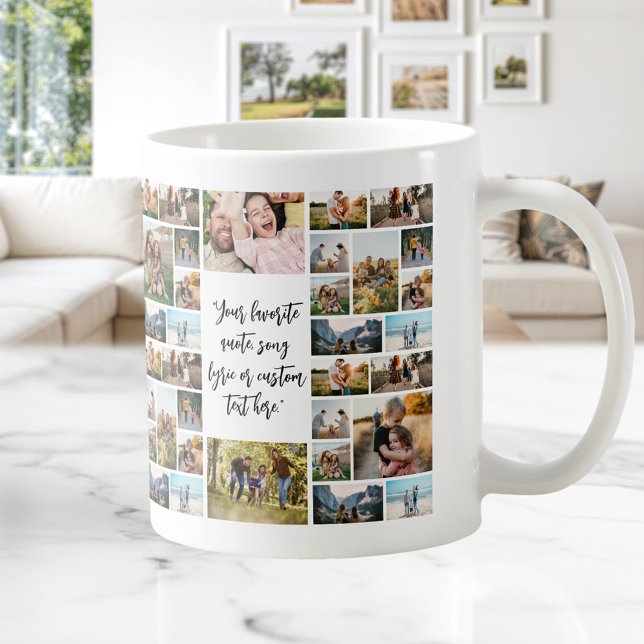 Mug Collage de 34 photos personnalisé avec citation pe (Créateur téléchargé)
