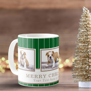 Mug Collage de 3 photos de chien Merry Christmas