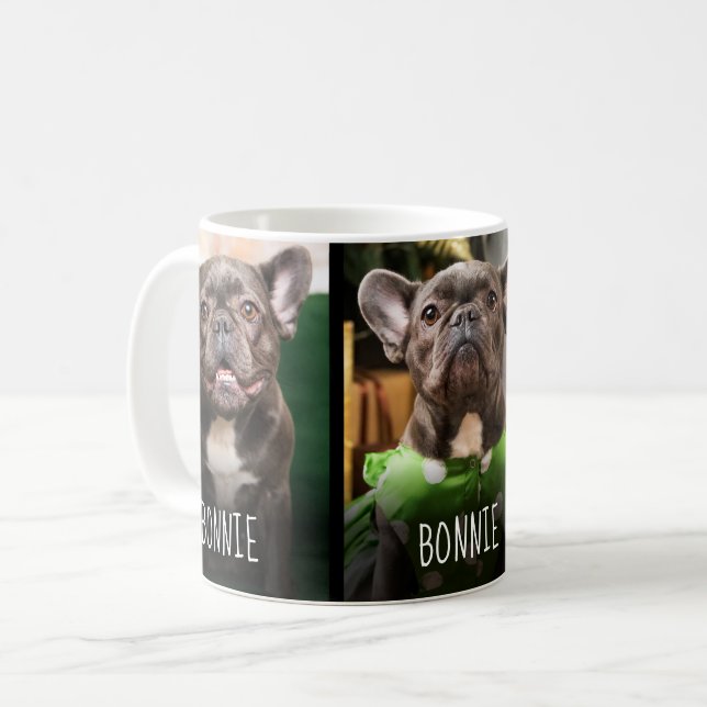Mug Collage de 3 photos moderne pour animaux mignons a (Devant gauche)