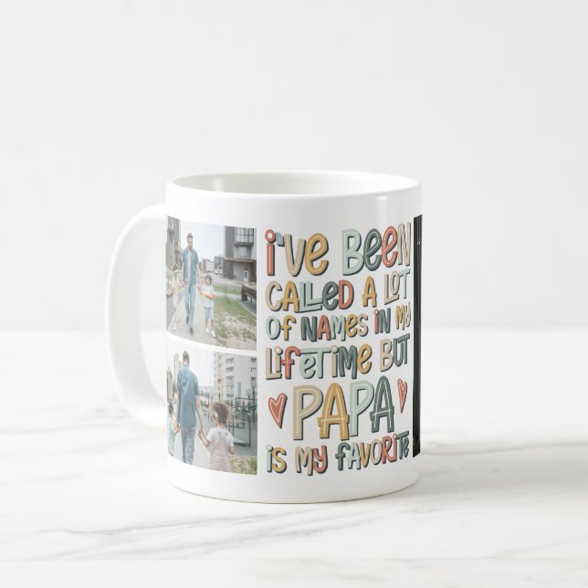 Mug Collage de 3 photos pour la fête des pères (Devant gauche)