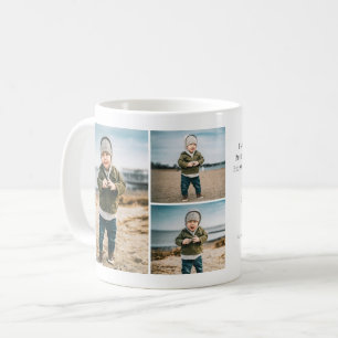 Mug Collage de 4 photos personnalisé moderne pour mama