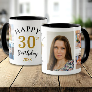 Mug Collage de 5 photos personnalisé Joyeux 30e annive