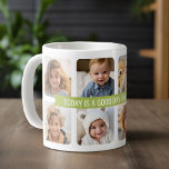 Mug Collage de 8 photos avec ruban texte personnalisé<br><div class="desc">Aujourd'hui est un bon jour pour une bonne journée — Un cadeau parfait pour une mère ou une grand-mère ou même belle-mère,  marraine. Envoyez-leur un accueil amusant pour la Fête de la maman avec des photos et un modèle customisé.</div>