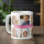 Mug Collage de 8 photos avec ruban texte personnalisé<br><div class="desc">Aujourd'hui est un bon jour pour une bonne journée — Un message inspirant et positif que vous pouvez changer pour un message différent si nécessaire. Un cadeau parfait pour une mère ou une grand-mère ou même belle-mère, marraine. Envoyez-leur une salutation amusante pour la Fête de la maman. Un design minimal...</div>