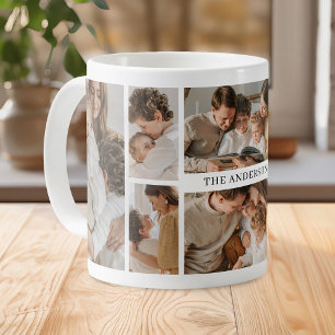 Mug Collage de 8 photos de famille personnalisé