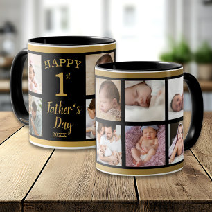 Mug Collage de 8 photos pour la première fête des père