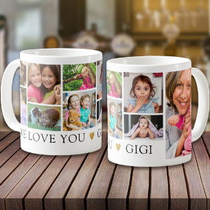Mug Collage de 9 photos modernes Nous aimons Gigi Souv