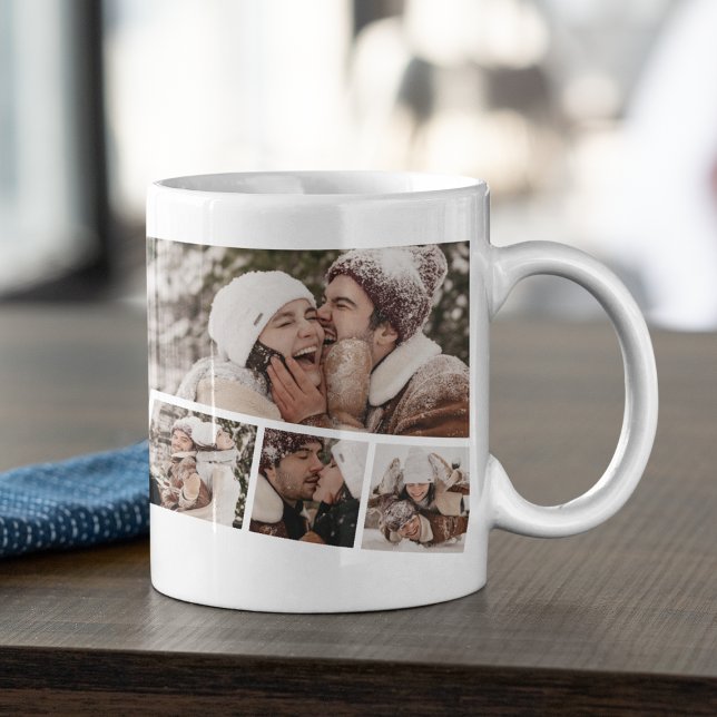 Mug Collage de bande de photo moderne (Créateur téléchargé)